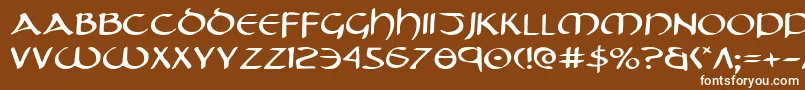 フォントTristramExpanded – 茶色の背景に白い文字