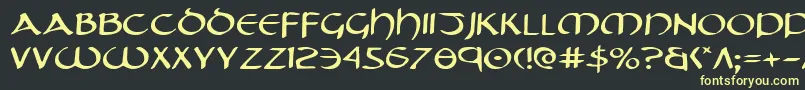 TristramExpanded Font – Yellow Fonts on Black Background