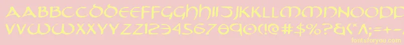 TristramExpanded Font – Yellow Fonts on Pink Background