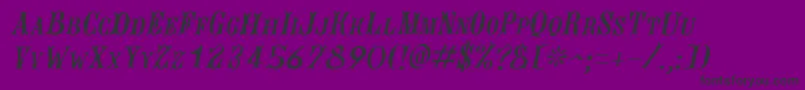 フォントJacquesItalic – 紫の背景に黒い文字