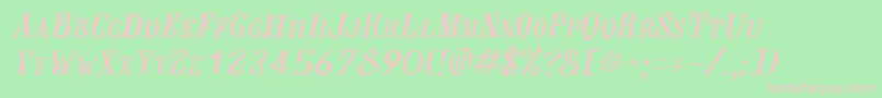 JacquesItalic Font – Pink Fonts on Green Background