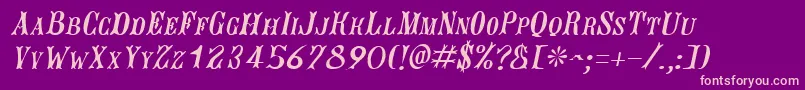 JacquesItalic Font – Pink Fonts on Purple Background