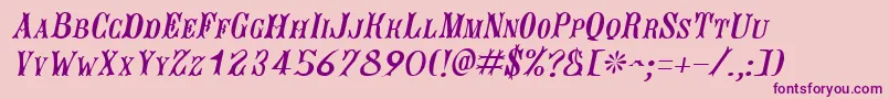 JacquesItalic Font – Purple Fonts on Pink Background