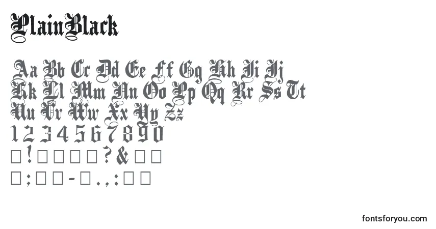 PlainBlackフォント–アルファベット、数字、特殊文字