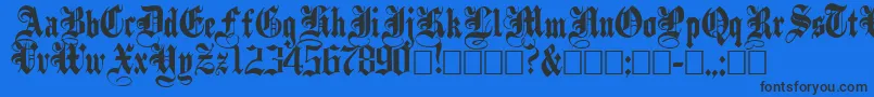 フォントPlainBlack – 黒い文字の青い背景