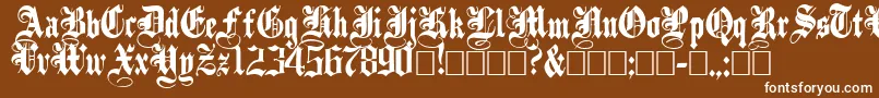 フォントPlainBlack – 茶色の背景に白い文字