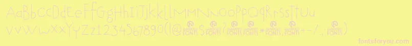フォントTobu – ピンクのフォント、黄色の背景