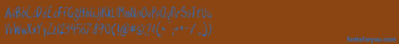 RazorKeen Font – Blue Fonts on Brown Background