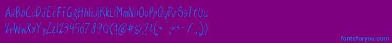 RazorKeen-fontti – siniset fontit violetilla taustalla