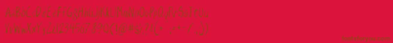 フォントRazorKeen – 赤い背景に茶色の文字