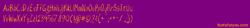 RazorKeen-fontti – oranssit fontit violetilla taustalla
