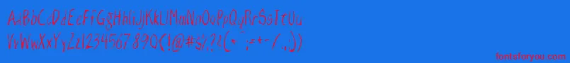 フォントRazorKeen – 赤い文字の青い背景