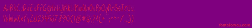 RazorKeen-fontti – punaiset fontit violetilla taustalla