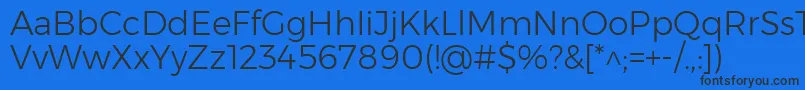 MontserratLight-Schriftart – Schwarze Schriften auf blauem Hintergrund