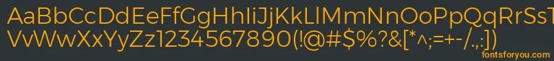 フォントMontserratLight – 黒い背景にオレンジの文字