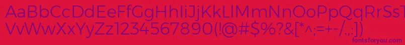 MontserratLight Font – Purple Fonts on Red Background