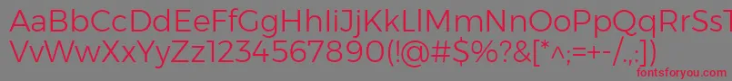 MontserratLight Font – Red Fonts on Gray Background