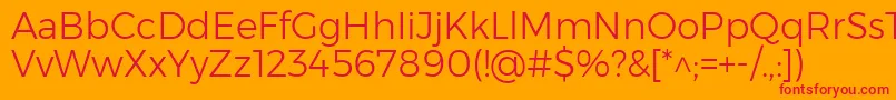 MontserratLight Font – Red Fonts on Orange Background