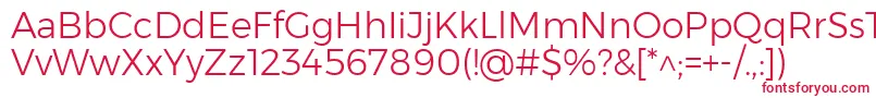 MontserratLight Font – Red Fonts on White Background