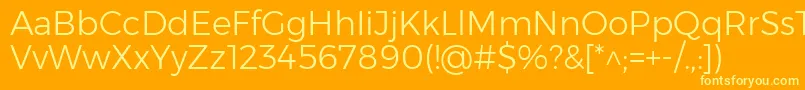 MontserratLight-Schriftart – Gelbe Schriften auf orangefarbenem Hintergrund