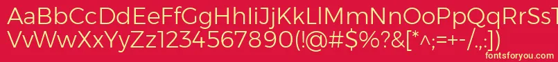 MontserratLight Font – Yellow Fonts on Red Background