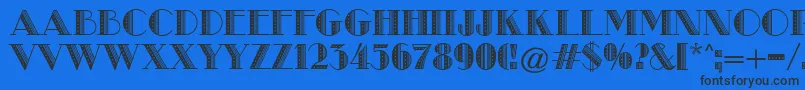 MetroRetroB Font – Black Fonts on Blue Background