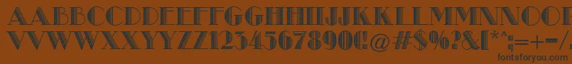 フォントMetroRetroB – 黒い文字が茶色の背景にあります