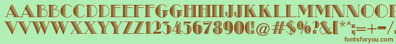 MetroRetroB Font – Brown Fonts on Green Background