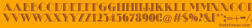 MetroRetroB Font – Brown Fonts on Orange Background