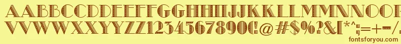 MetroRetroB Font – Brown Fonts on Yellow Background