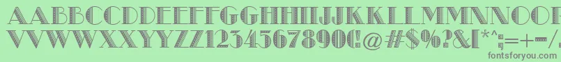 MetroRetroB Font – Gray Fonts on Green Background