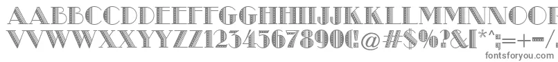 フォントMetroRetroB – 白い背景に灰色の文字