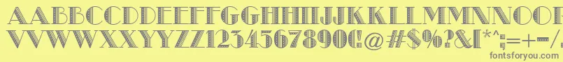 フォントMetroRetroB – 黄色の背景に灰色の文字