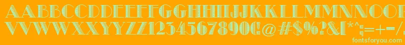 MetroRetroB Font – Green Fonts on Orange Background