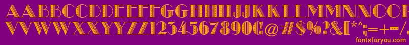 MetroRetroB Font – Orange Fonts on Purple Background