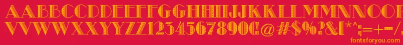 MetroRetroB Font – Orange Fonts on Red Background