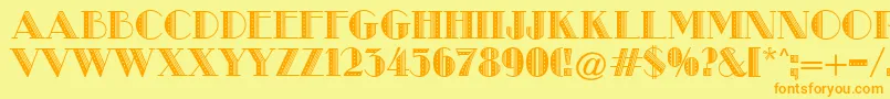 MetroRetroB Font – Orange Fonts on Yellow Background