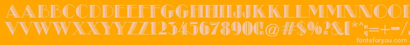 MetroRetroB Font – Pink Fonts on Orange Background