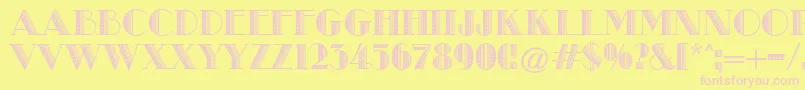 MetroRetroB Font – Pink Fonts on Yellow Background