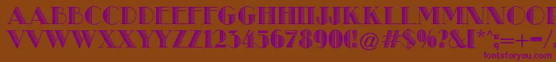 MetroRetroB Font – Purple Fonts on Brown Background