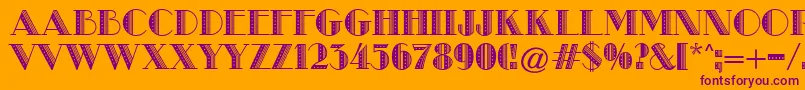 MetroRetroB Font – Purple Fonts on Orange Background