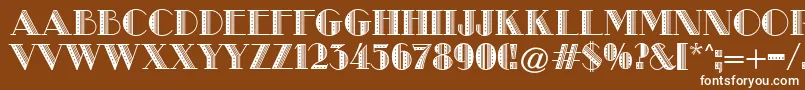 MetroRetroB Font – White Fonts on Brown Background