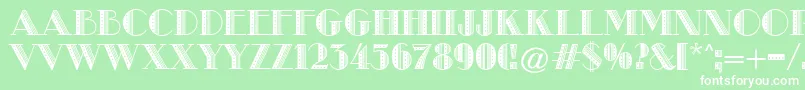 MetroRetroB Font – White Fonts on Green Background