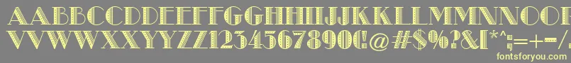 MetroRetroB Font – Yellow Fonts on Gray Background