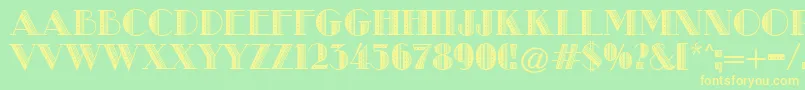 MetroRetroB Font – Yellow Fonts on Green Background