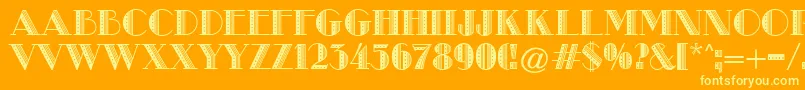 MetroRetroB Font – Yellow Fonts on Orange Background