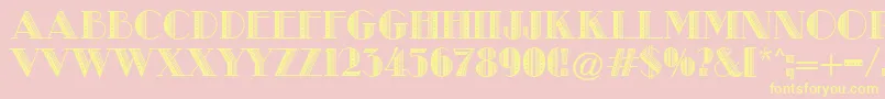MetroRetroB Font – Yellow Fonts on Pink Background