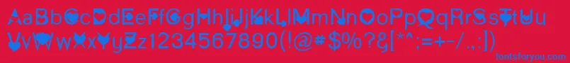 ParisInLove-fontti – siniset fontit punaisella taustalla