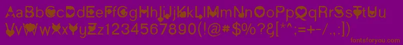 Шрифт ParisInLove – коричневые шрифты на фиолетовом фоне