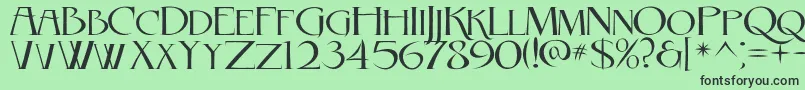 Czcionka RebelCaps2010 – czarne czcionki na zielonym tle